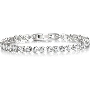 Women's Silver Dainty Trendy Adjustable Tennis Bracelet Jewelry Lobster Claw